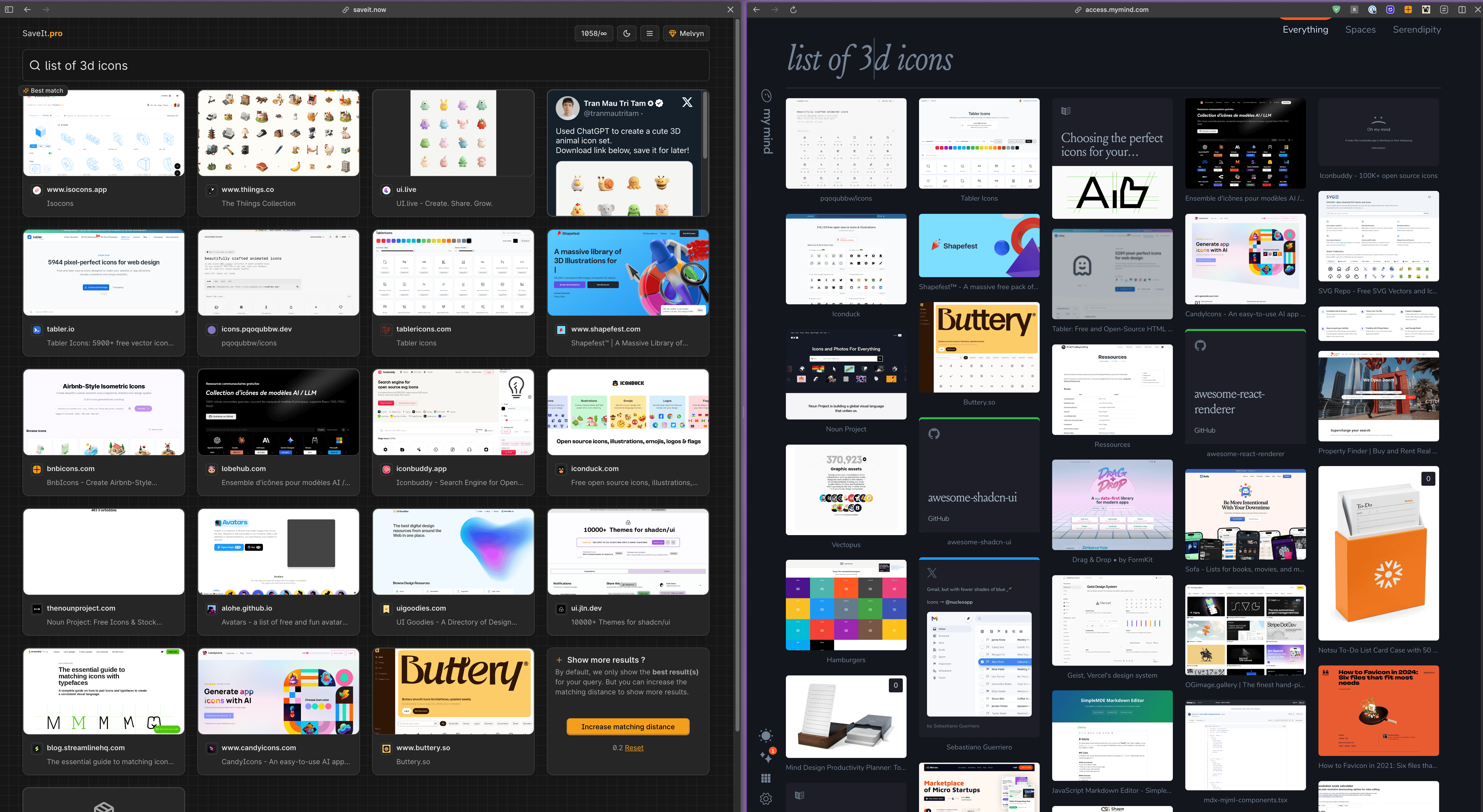 MyMind search